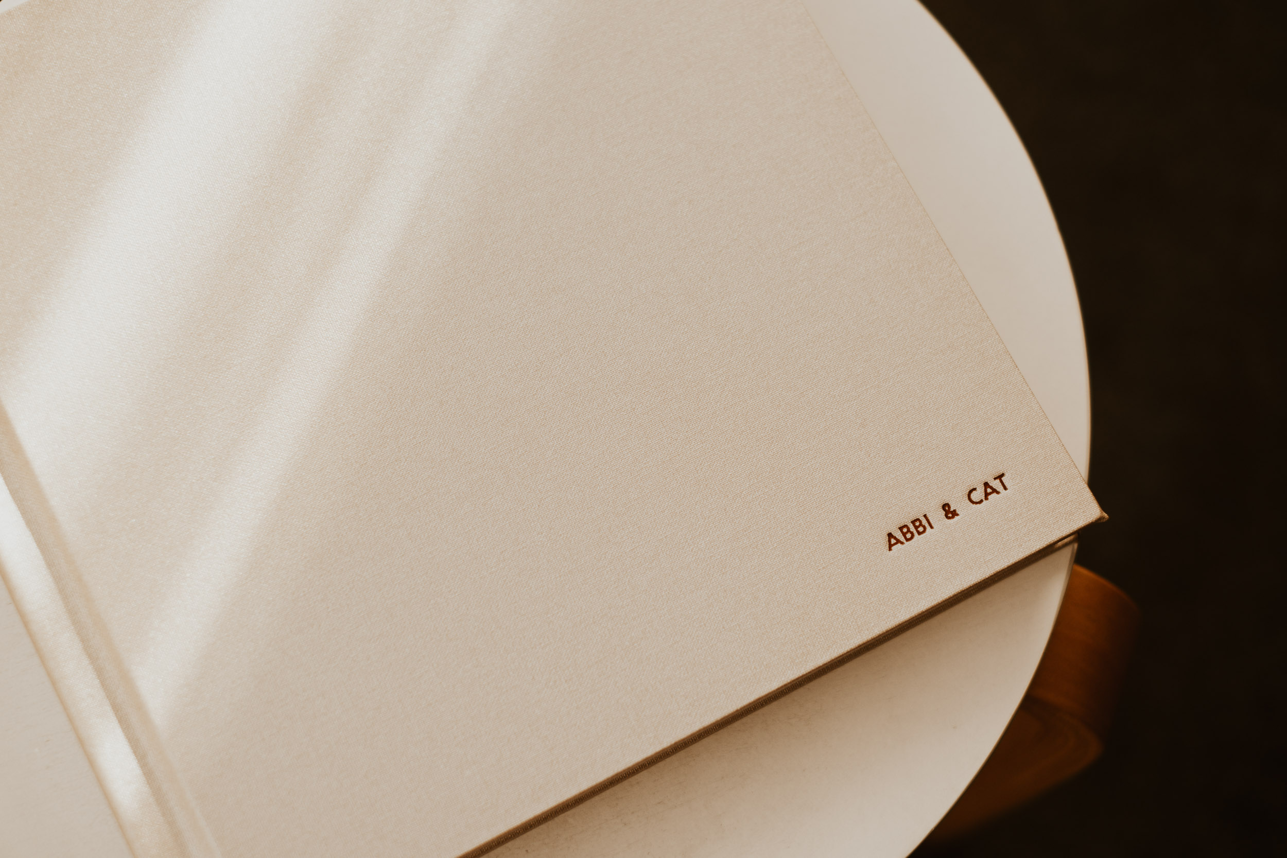 A wedding album with embossing.